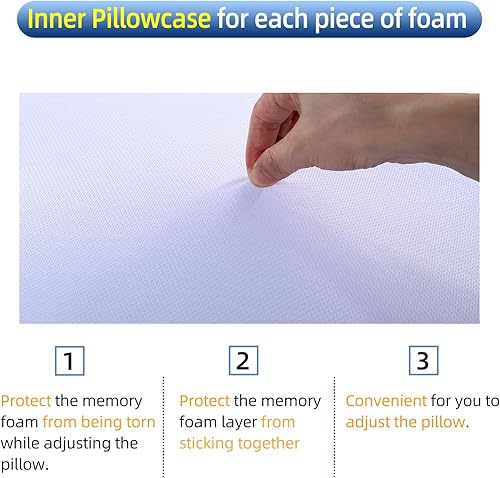 Miniatura 7 de SUQ I OME Slim Sleeper-Gel - Almohada delgada de espuma viscoelástica para dormir, contorno delgado y de bajo perfil cervical, para dolor de cuello,