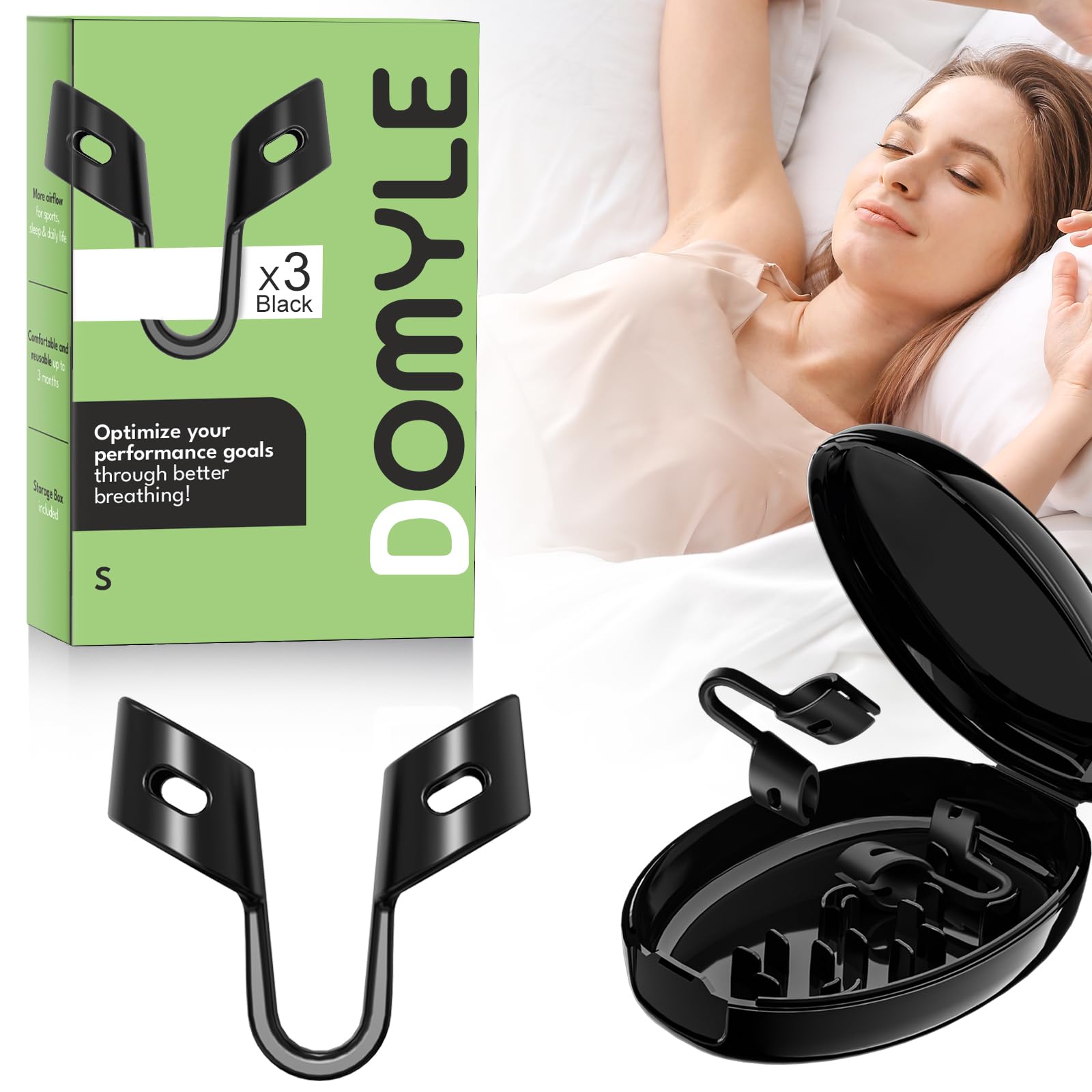 Anti Snoring Devices, Nasal Dilator for Sleeping, Effective to Relieve Snoring, for Nasal Snorers, Reusable Snoring Device to Enjoy a Peaceful Night's Sleep - 3 Pack (S)