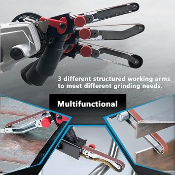 Belt Sander Attachments for Angle Grinder, Detailing File Sander adapter, US 5/8-11 Thread, Suitable for Welding Points Grinding,Woodworking and Metal Rust Removal (20pcs Sanding Belts)