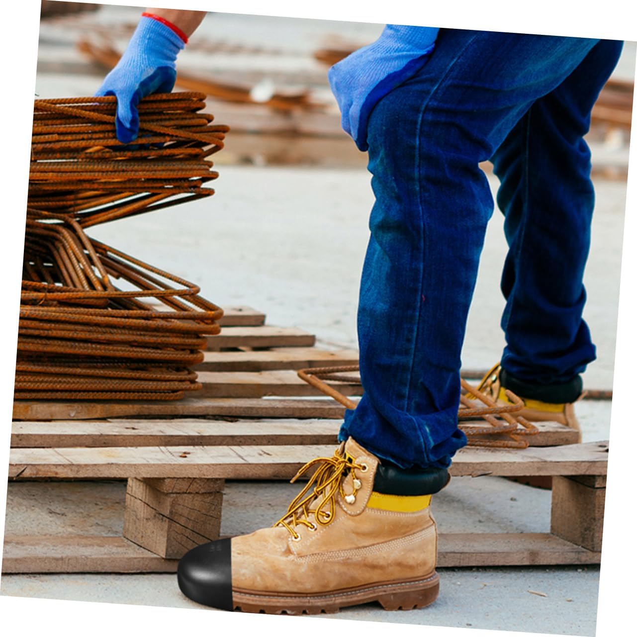 4 Pairs Heavy Duty Safety Toe Covers Metal Boot Caps for Work Shoes Puncture and Crush Resistant for Construction Factory and Warehouse Use