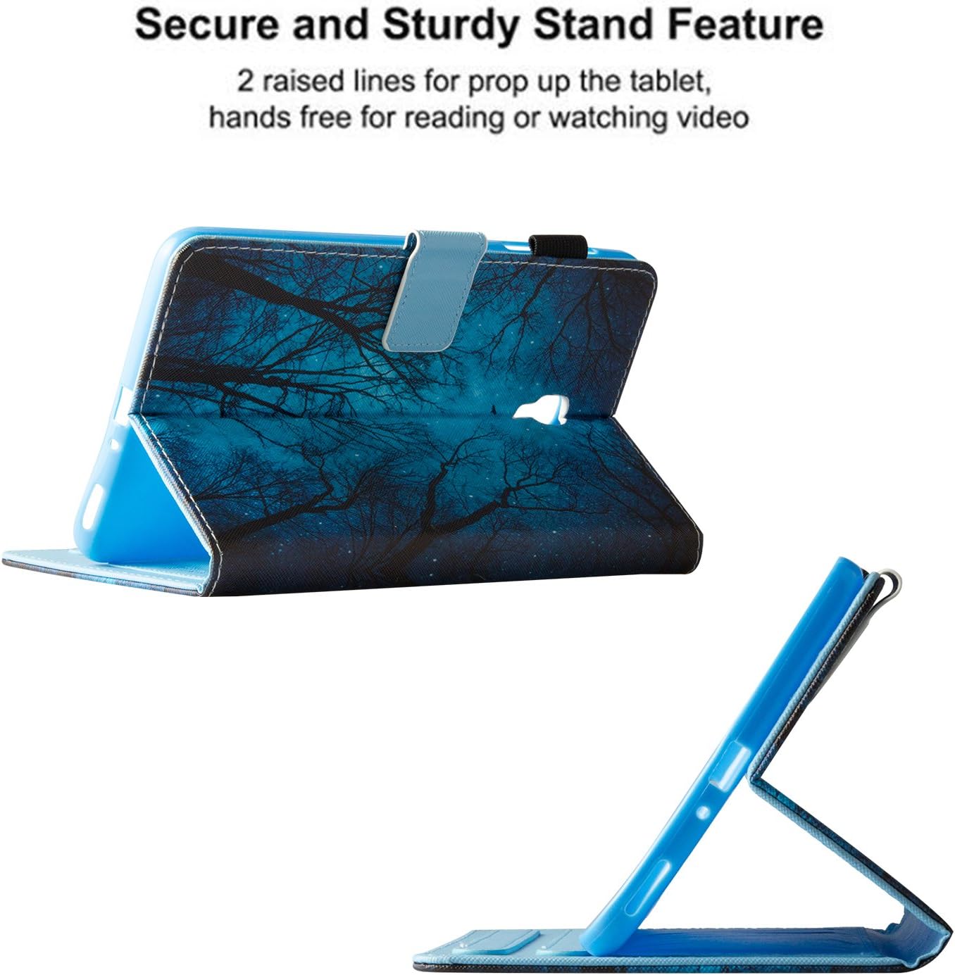 Dteck Case for (SM-T380 /SM-T385) Samsung Galaxy Tab A 8.0-Inch Tablet 2017 Release, Magnetic Closure Synthetic Leather Protective Wallet Stand Cute Flip Fold Cover Case with Stylus Pen, Green Forest