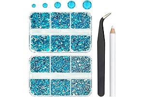 3060 PCS Turquoise Blue Zircon Resin Crystal Makeup Gems