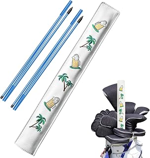 Golf Alignment Stick Training Aid Foldable Rods 2 Sticks with Cover, Practice Aid for Aiming Putting Swing Trainer Posture Corrector Indoor Outdoor