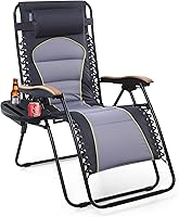 Vista 13 de Sophia & William Juego de 2 sillas de gravedad cero XXL de gran tamaño, acolchadas, ajustables, plegables, reclinables, sillas de gravedad