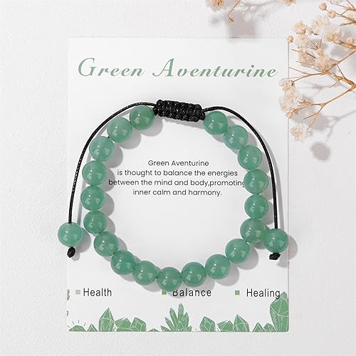 Miniatura 3 de Healing Crystal Bracelet for Women 8mm Natural Stone Crystal Beaded Bracelets Adjustable Handmade Gemstone Bracelet Healing Jewelry Mother's Day