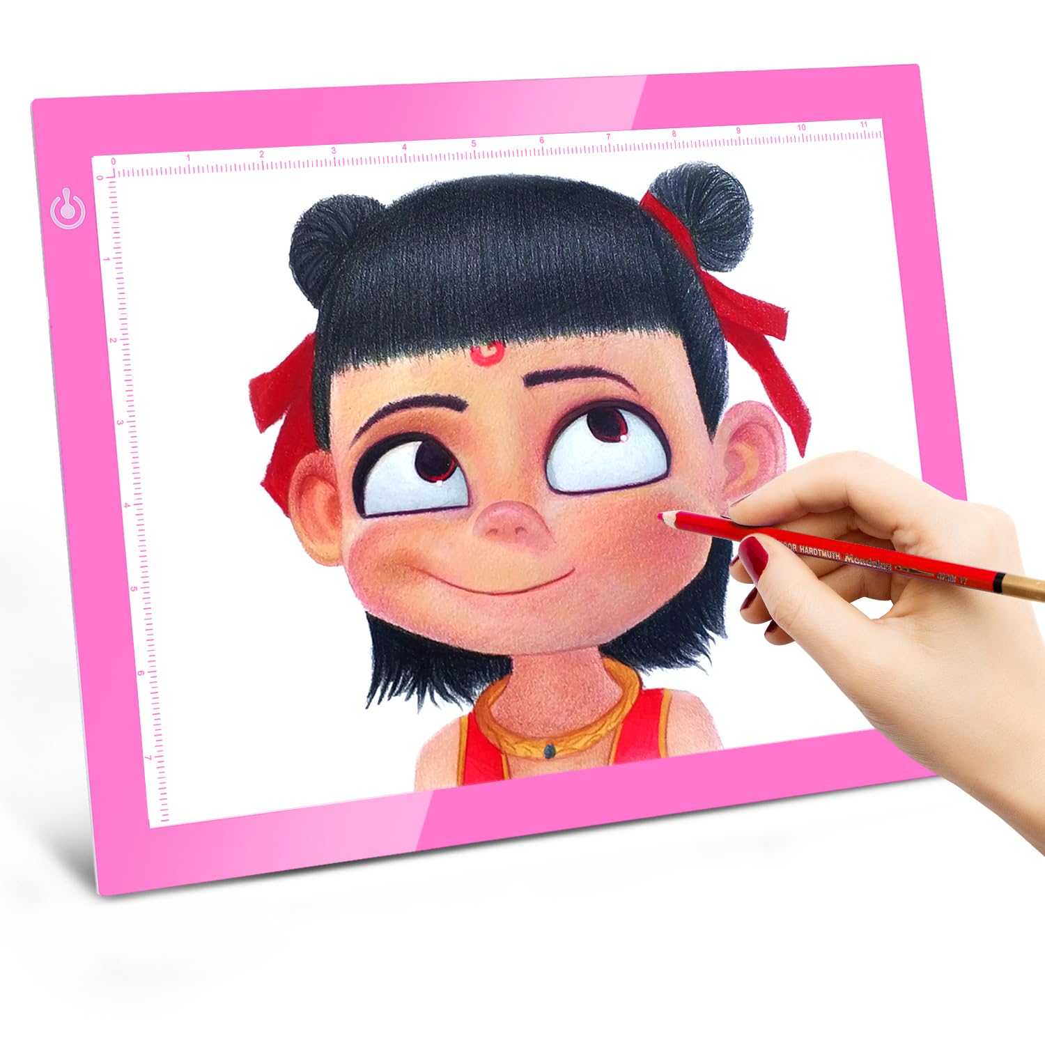 LitEnergy Portable A4 LED Copy Board Light Tracing Box, Pink Ultra-Thin Adjustable USB Power Artcraft LED Trace Light Pad for Tattoo Drawing, Streaming, Sketching, Animation, Stenciling