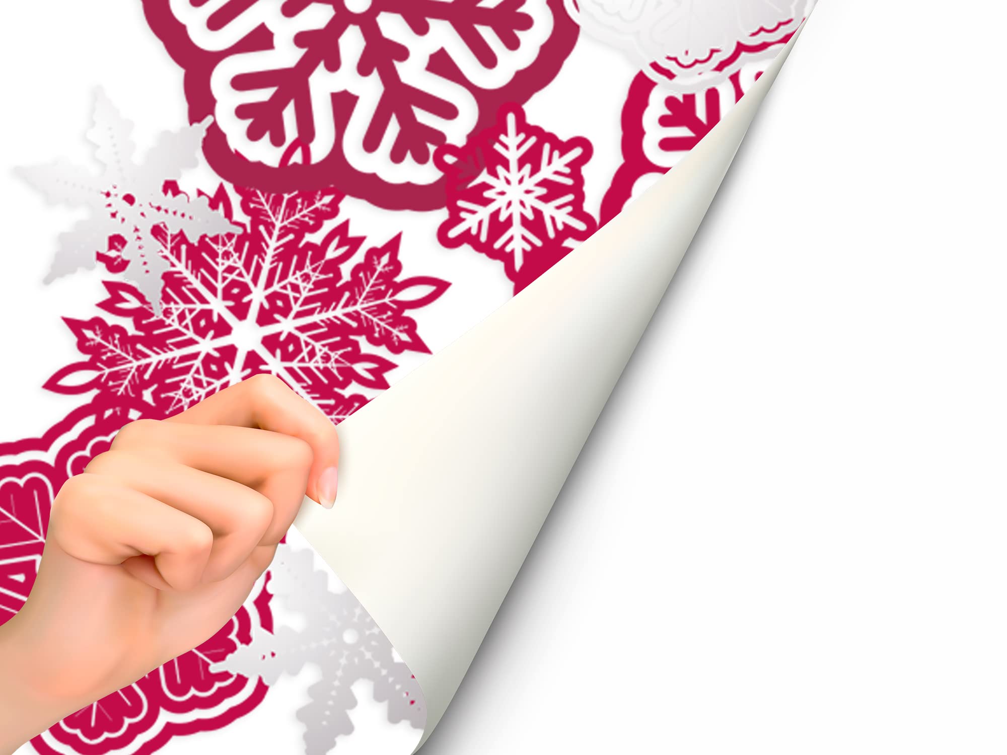 Adesivo in vinile trasparente con effetto specchio Buon Natale Albero colore rosso | 152 x 200 cm | Vinile economico e originale | Riserva bianca e fustellata