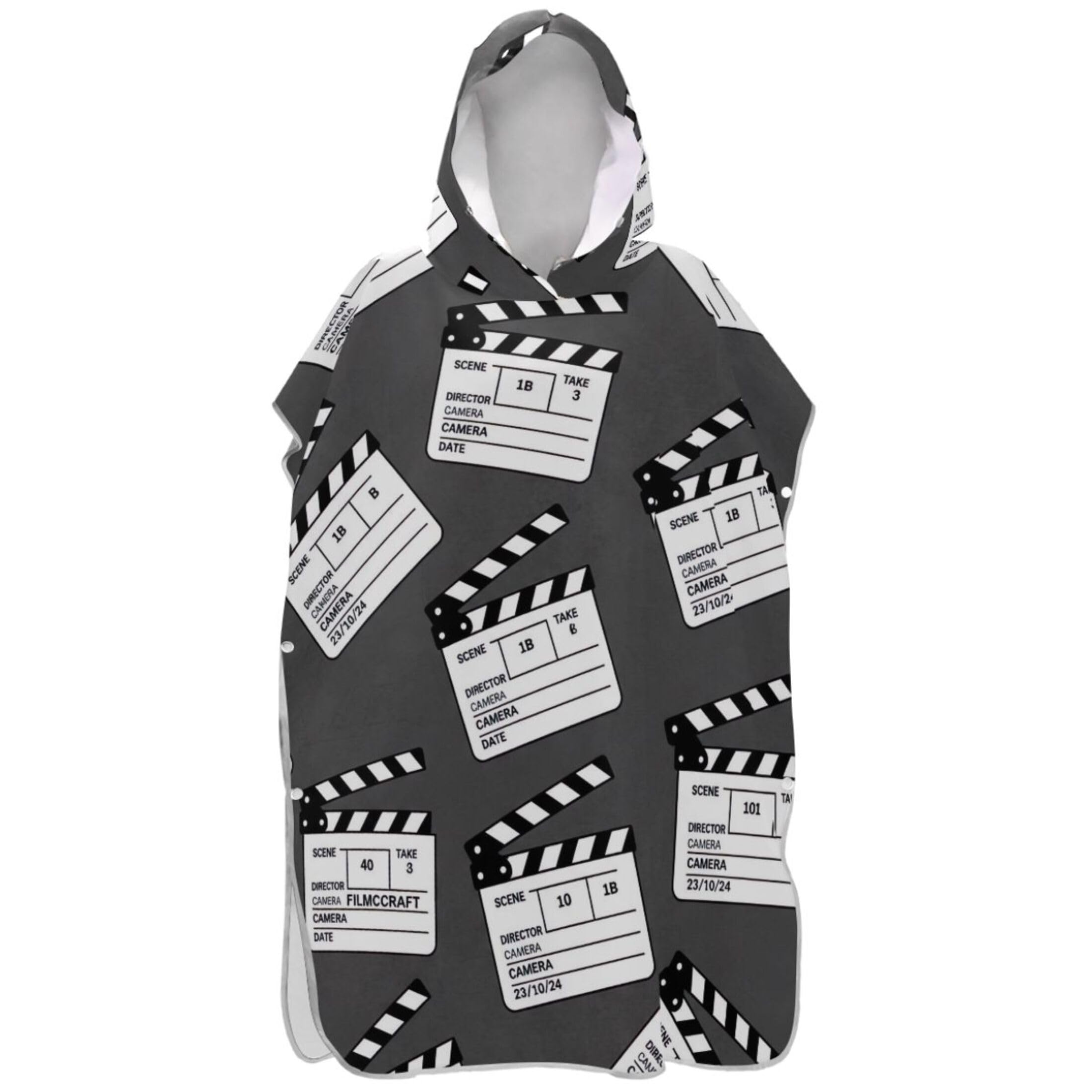 Poncho de surf absorbant homme avec serviette à capuche peignoir plage noir