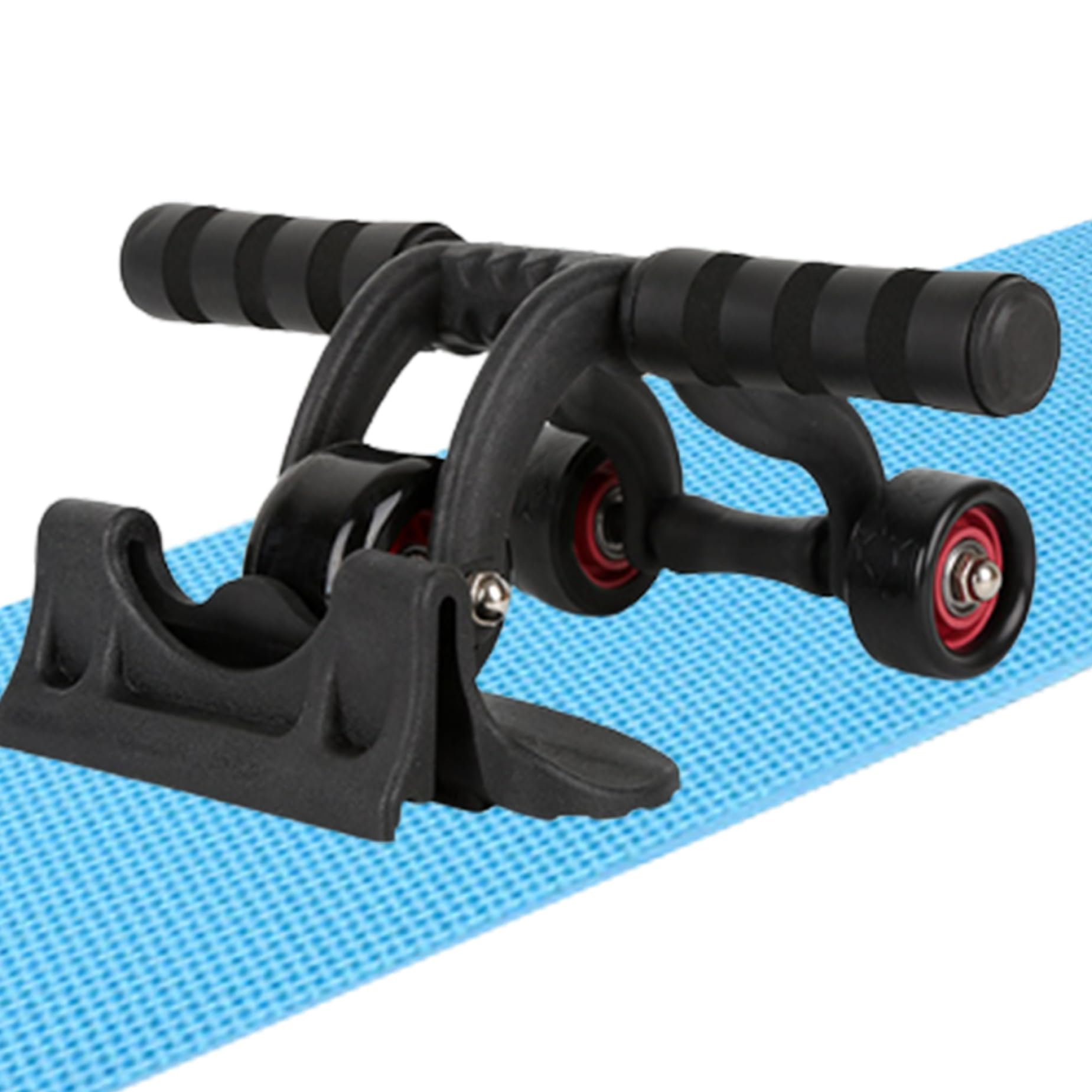 Ab Roller Exercise Wheel Abdominal Wheel Ab Roller 3 Wheels Non-Slip Heavy Duty Low Noise Abdominal Wheel With Kneeling Mat And Braking Board Unisex