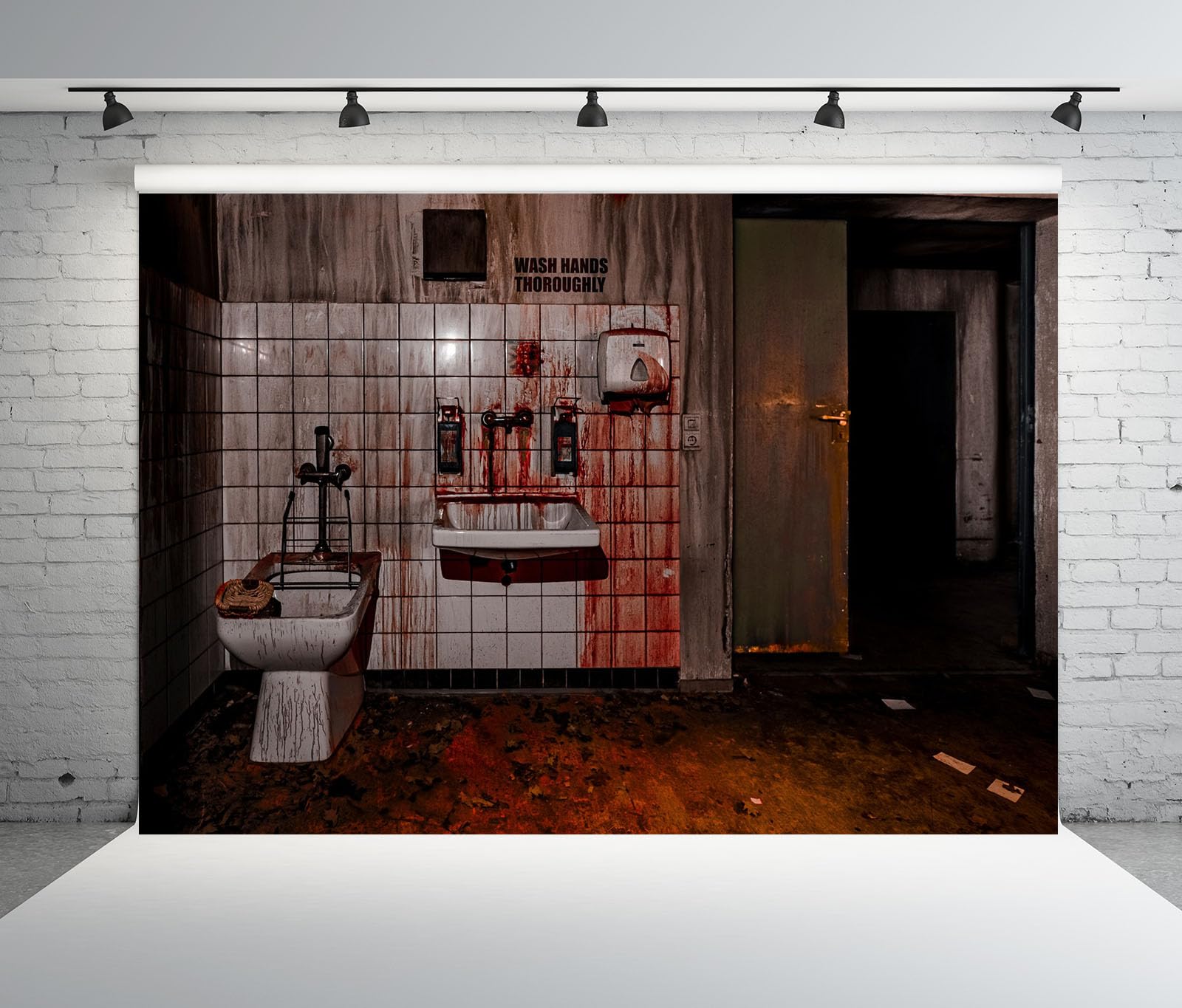 10x8FT (3x2.5m) Bagno Insanguinato Con Lavabi Sfondo Fotografico