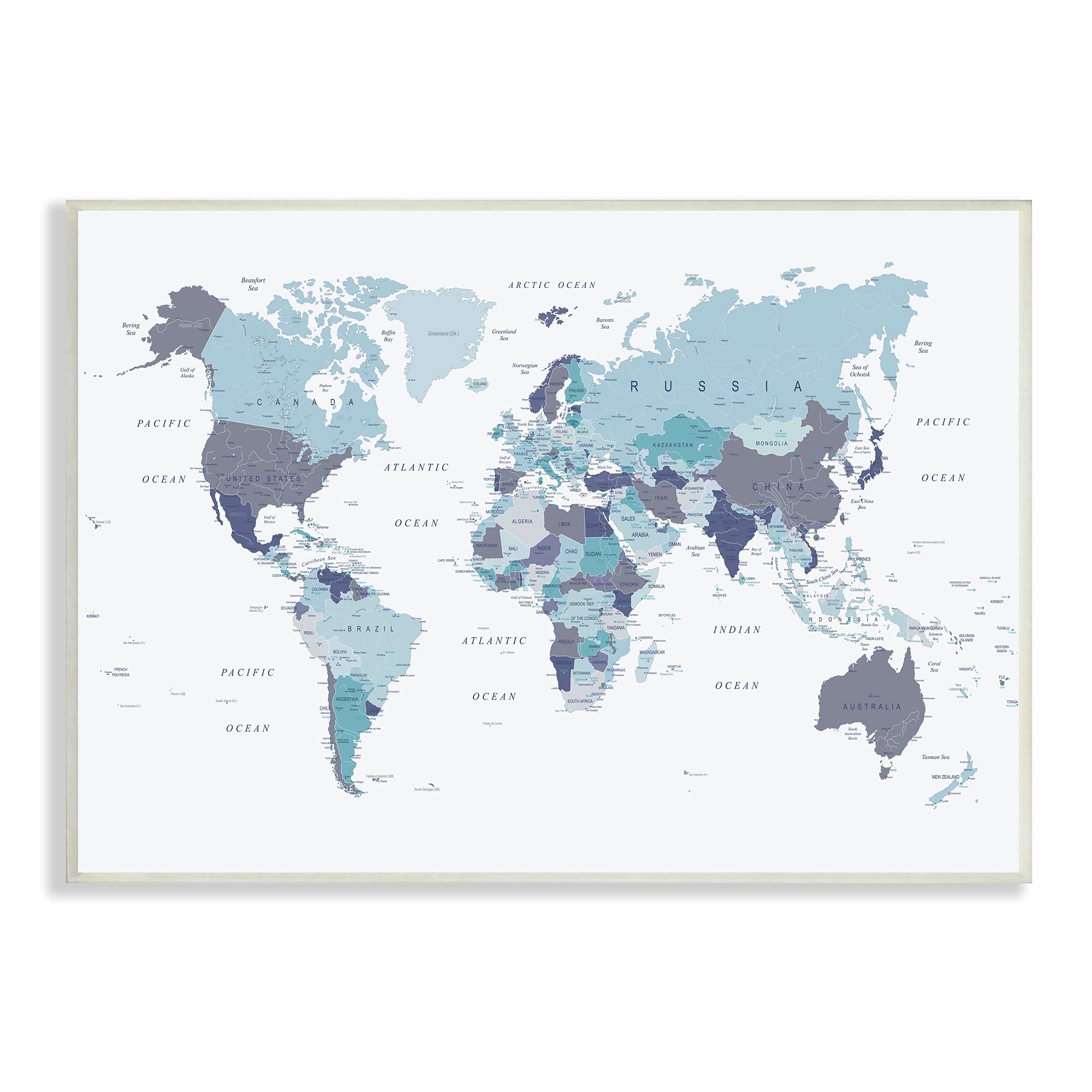 Carte du monde bleue monochromatique 13x19 cm par Urban Epiphanie