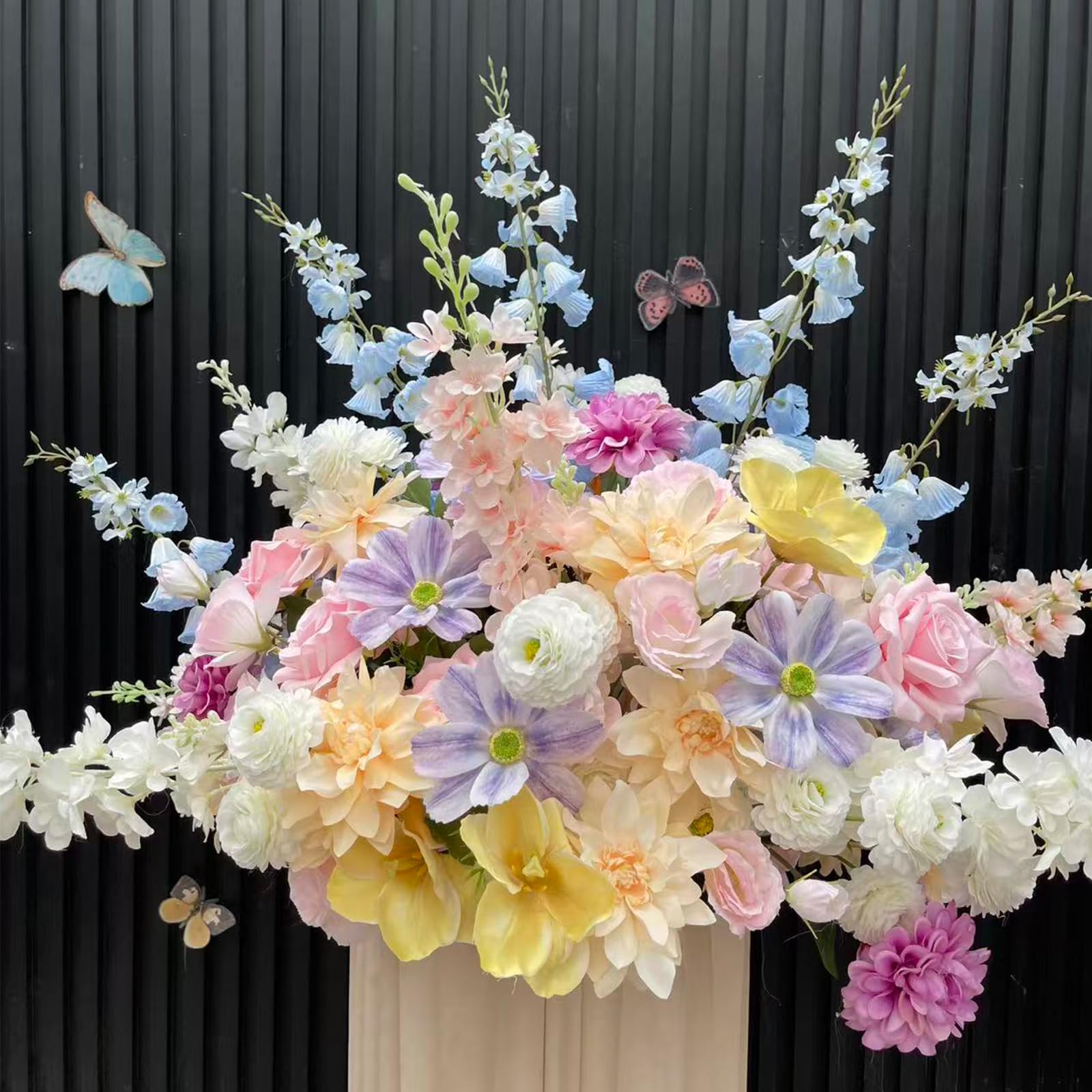 Artificial Flower Arrangement, Pastel Wedding Centerpiece for Home Decor (60cm)