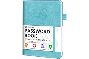 Elegant Password Book with Alphabetical Tabs: Your Internet Password Organizer Buddy