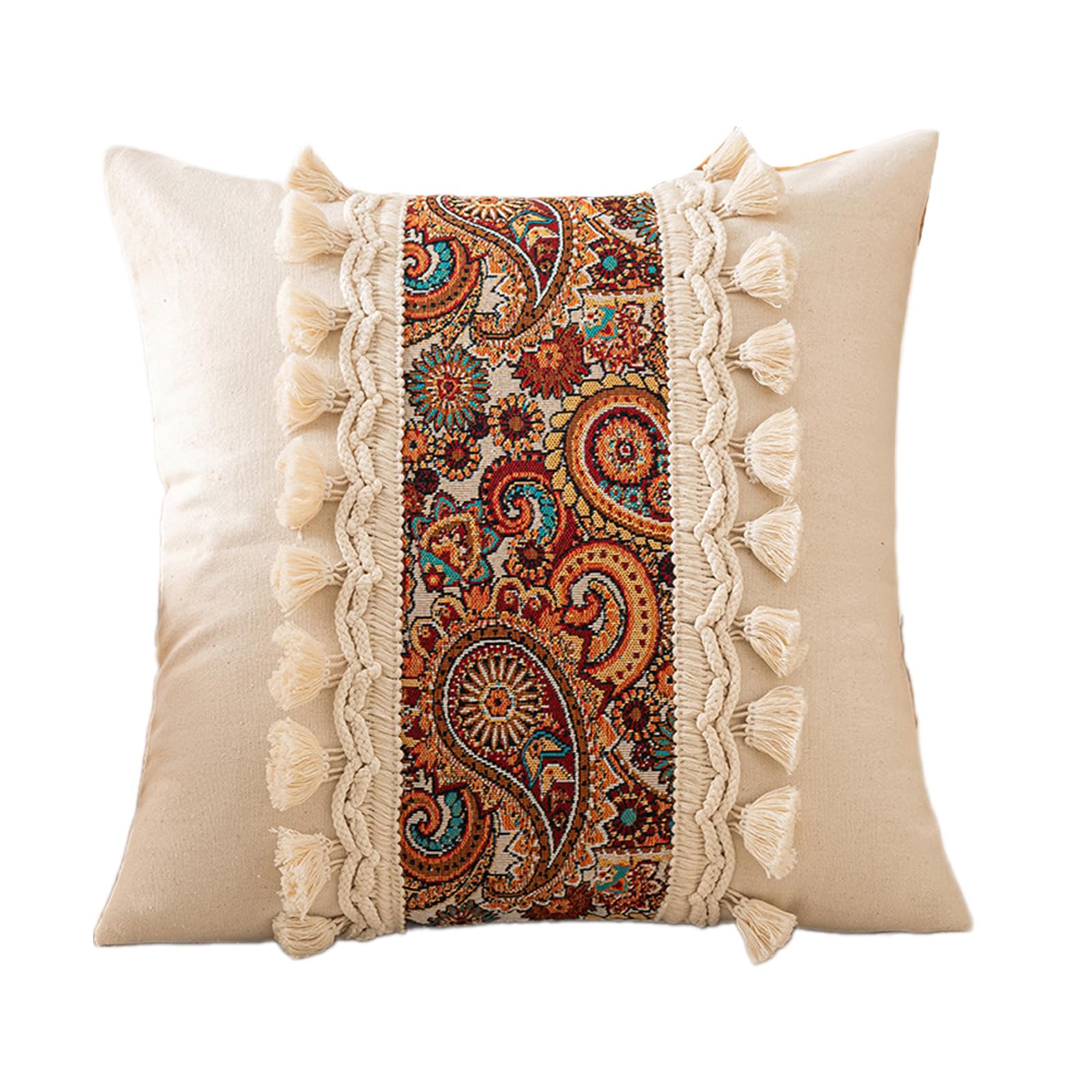Kalttoy Pillow Shams Pillow Case with Fringe and Tassels for Modern Farm House Decoration on Couch or Bed Decoration Fringed Throw Sleeve