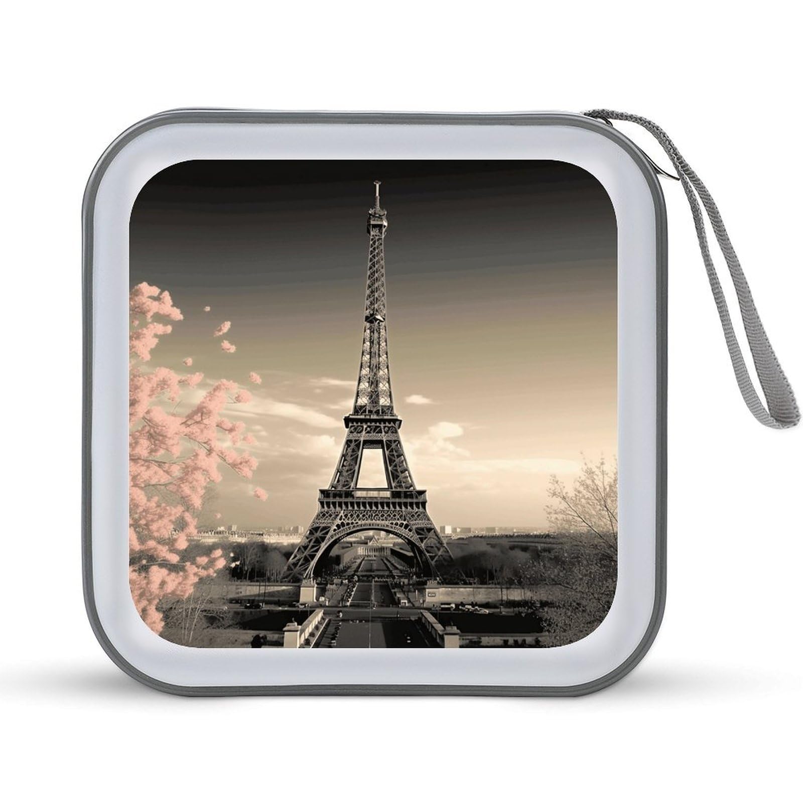 VstaDank Paris Tower 40 Capacity CD Case with Zipper Disc, Portable CD Storage Organizer, Hard Plastic Storage, DVD Organizer for Home, Travel