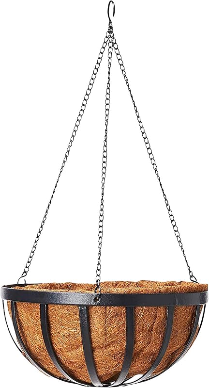 CB42 12" Solstice Round Hanging Basket, Black