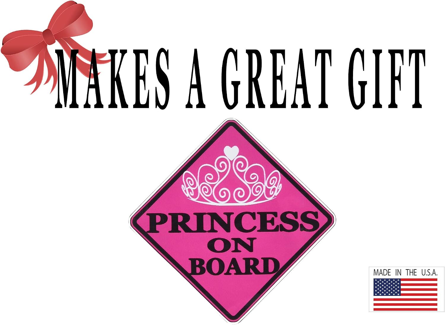 Pink Princess On Board Sticker Car Window Decal Bumper for Girl Daughter Vehicle Safety Sticker Sign for Car Truck SUV (1)