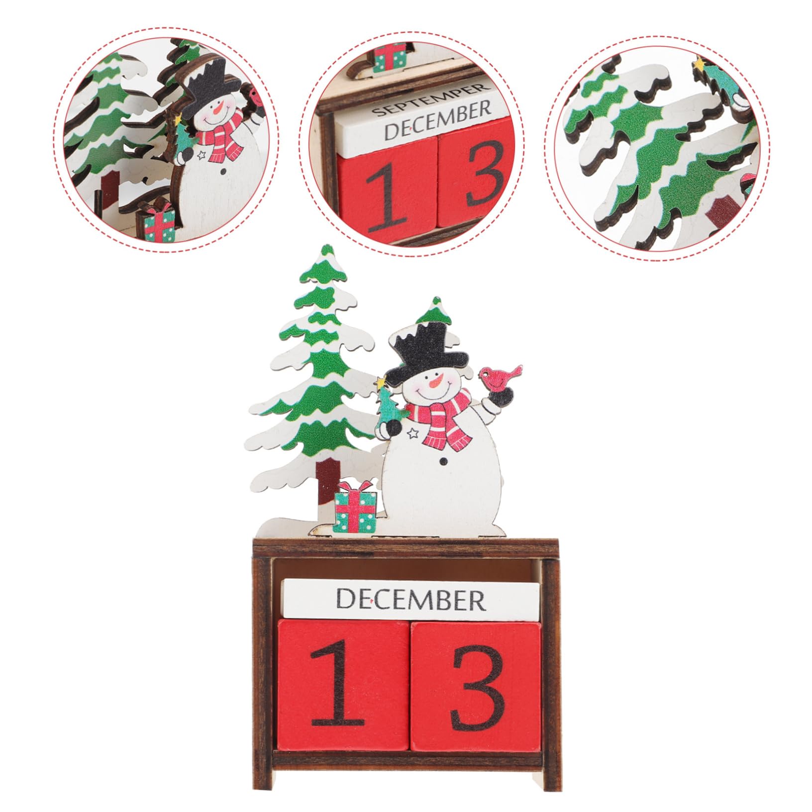 ABOOFAN 5stücke Weihnachtskalender Aus Holz Kreativer Schneemann Adventskalender Für Weihnachten Wiederverwendbar Dekorativ Für Familie Für Festliche Feiern Und Dekorationen