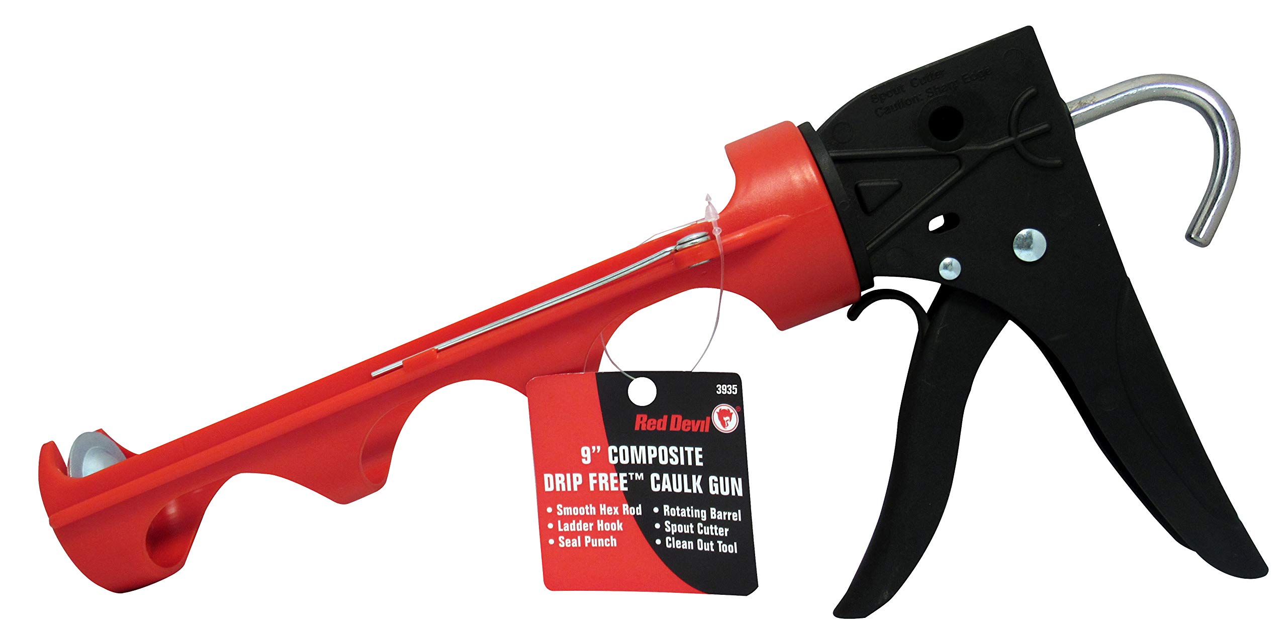 Red Devil 3935 9" Composite Drip Free Caulk Gun Thrust Ratio 10:1