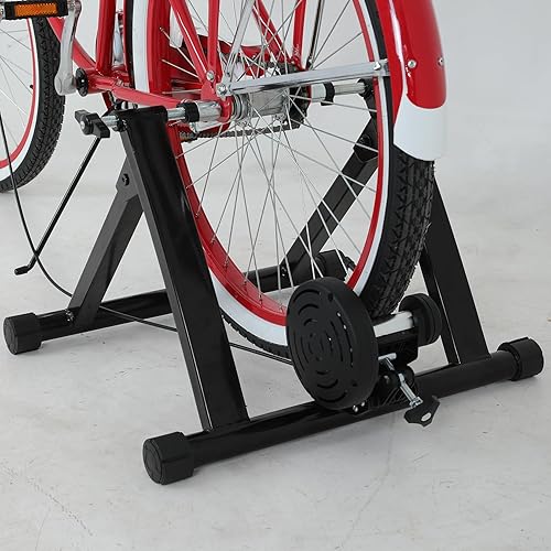 BLKMTY Soporte de entrenamiento de bicicleta con resistencia magnética y reducción de ruido, 5 niveles ajustables para bicicleta, soporte de