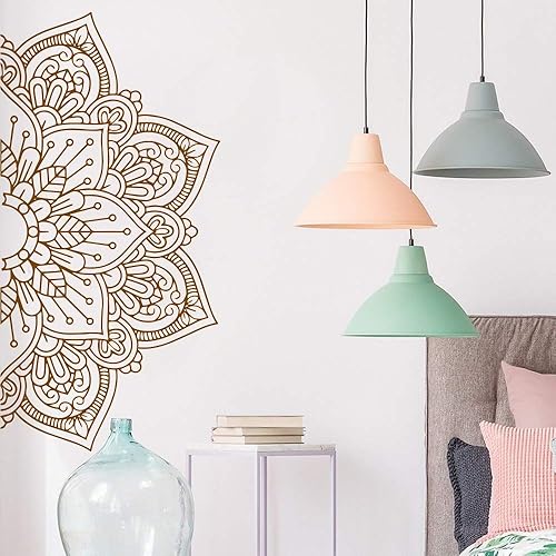 Miniatura 10 de Calcomanía de vinilo con diseño de mandala, decoración de sala de estar, dormitorio, papel tapiz decorativo extraíble