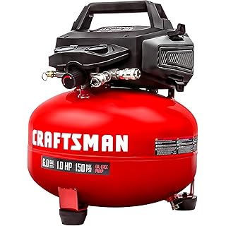 Craftsman Air Compressors 6 Gallon Portable Pancake Air Compressor,Oil Free Max 150 Psi 1.0HP 2.6 CFM@90PSI Electric Air Compressor Shop Air Compressor, CMXECXA02106410