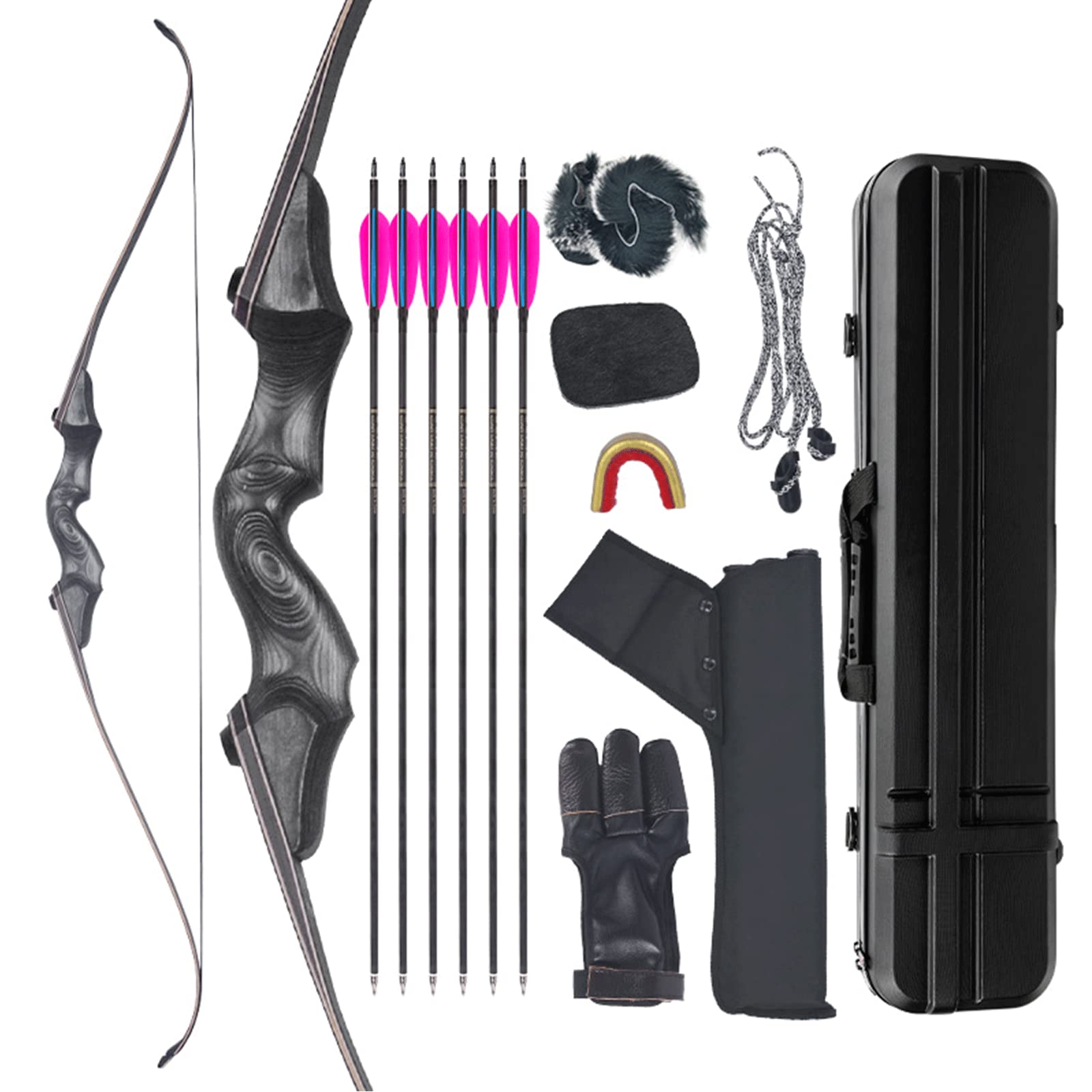 Buy 60" Archery Bow and Arrows Set Black Hunter Takedown Recurve Bow