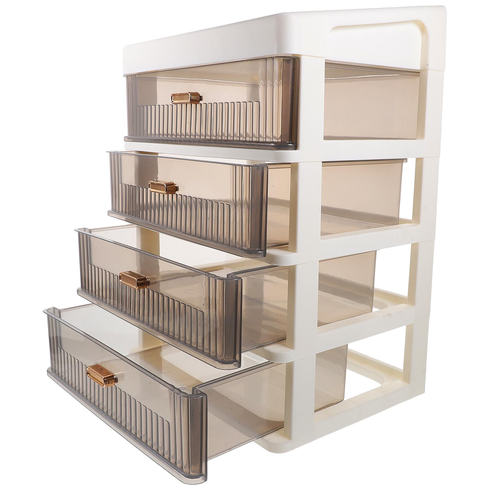 Schreibtisch Organizer aus Weißem Pp mit Mehrschichtiger Schubladenbox zur Effizienten Aufbewahrung von Kosmetik und Schreibwaren für Desktop im Haushalt