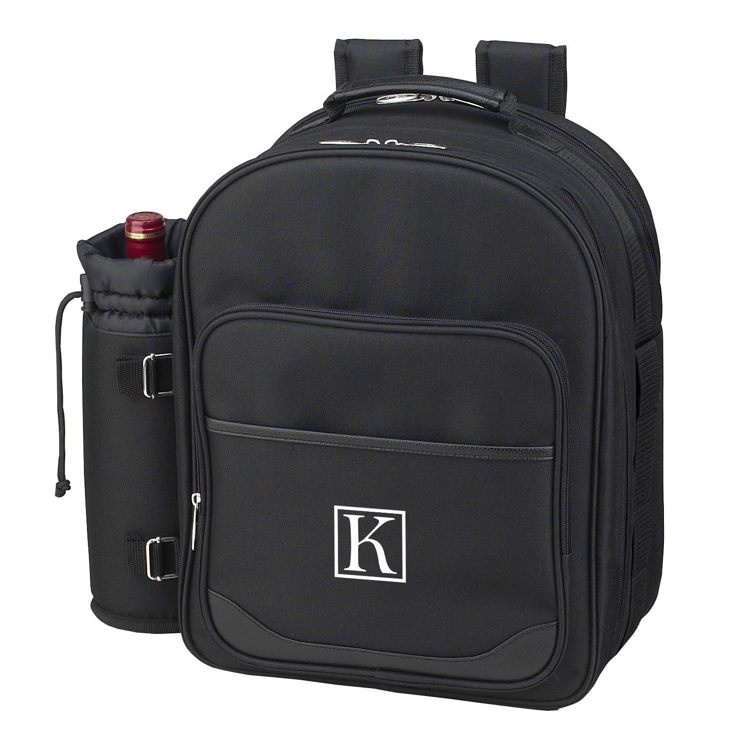 Picnic at Ascot Personalized Monogrammed Equipped 2 Person Picnic Backpack with Cooler & Insulated Wine Holder- Designed & Assembled in The USA