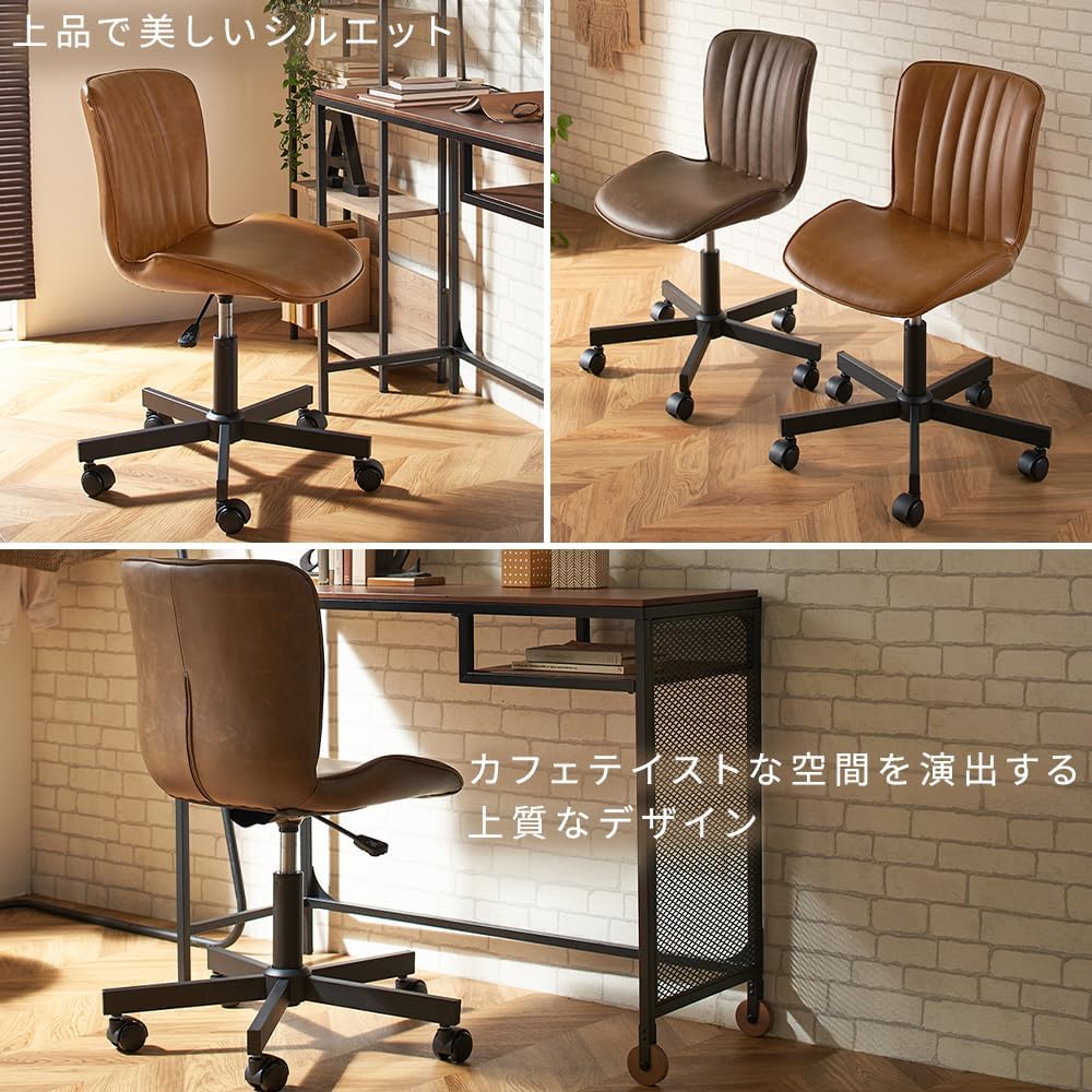 Iris Plaza Work Chair with Vintage Design, Urethane Filled Seat for Long Periods of Sitting and Prevents Damaging Floors, Uses Urethane Casters That Won't Scratch Floors, Tools Free, Easy Assembly,