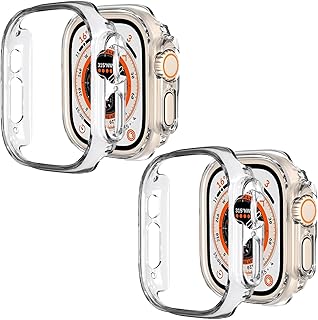 Compatible with Apple Watch Ultra 3/2/1 49mm Hard PC Case Cover - Impact Resistant, Shockproof, All-Around Edge Protective Bumper Cover (2Clear)