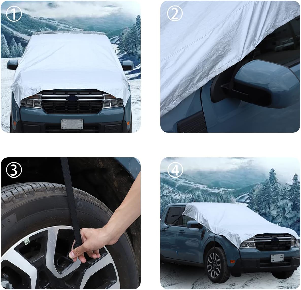 LLKUANG Car Windshield Snow Cover Fit for Ford Maverick Ranger 2015-2021,Windshield Snow Ice Cover Sun Cover,All Weather Dustproof Windshield Cover,Protects Windshield from Rain, Sun, Frost