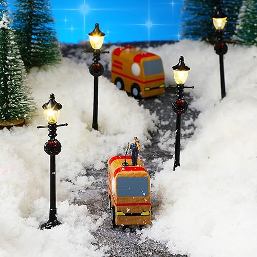 Miniatura 4 de Lámpara de Navidad para poste de aldea, accesorios de aldea, lámpara de tren, farol, lámpara de calle en miniatura, luces de calle decorativas para