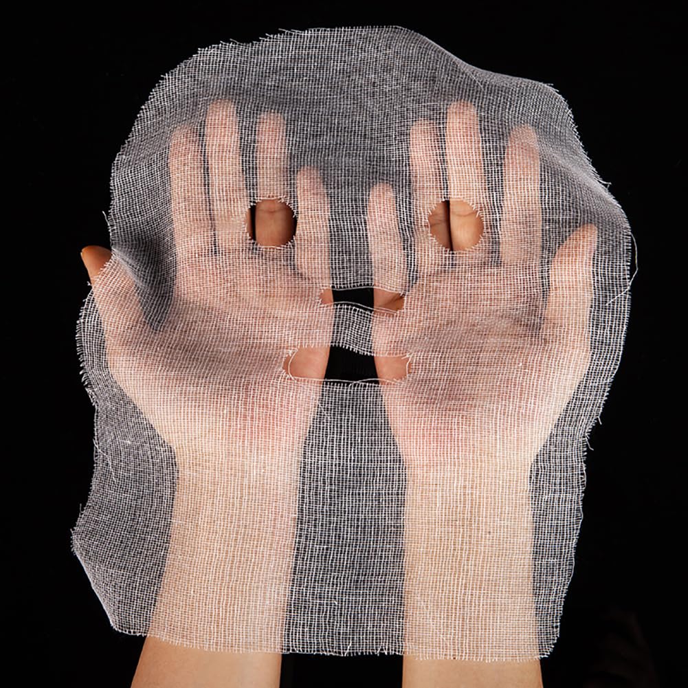 JIHUOO 100 Pcs Large Facial Gauze Masks Spa Gauze Face Masks Gauze Mask Sheets Pre Cut Face Covers Skin Care Face Mask Sheets Soft Gauze Face Pads for Women Girls - Image 3