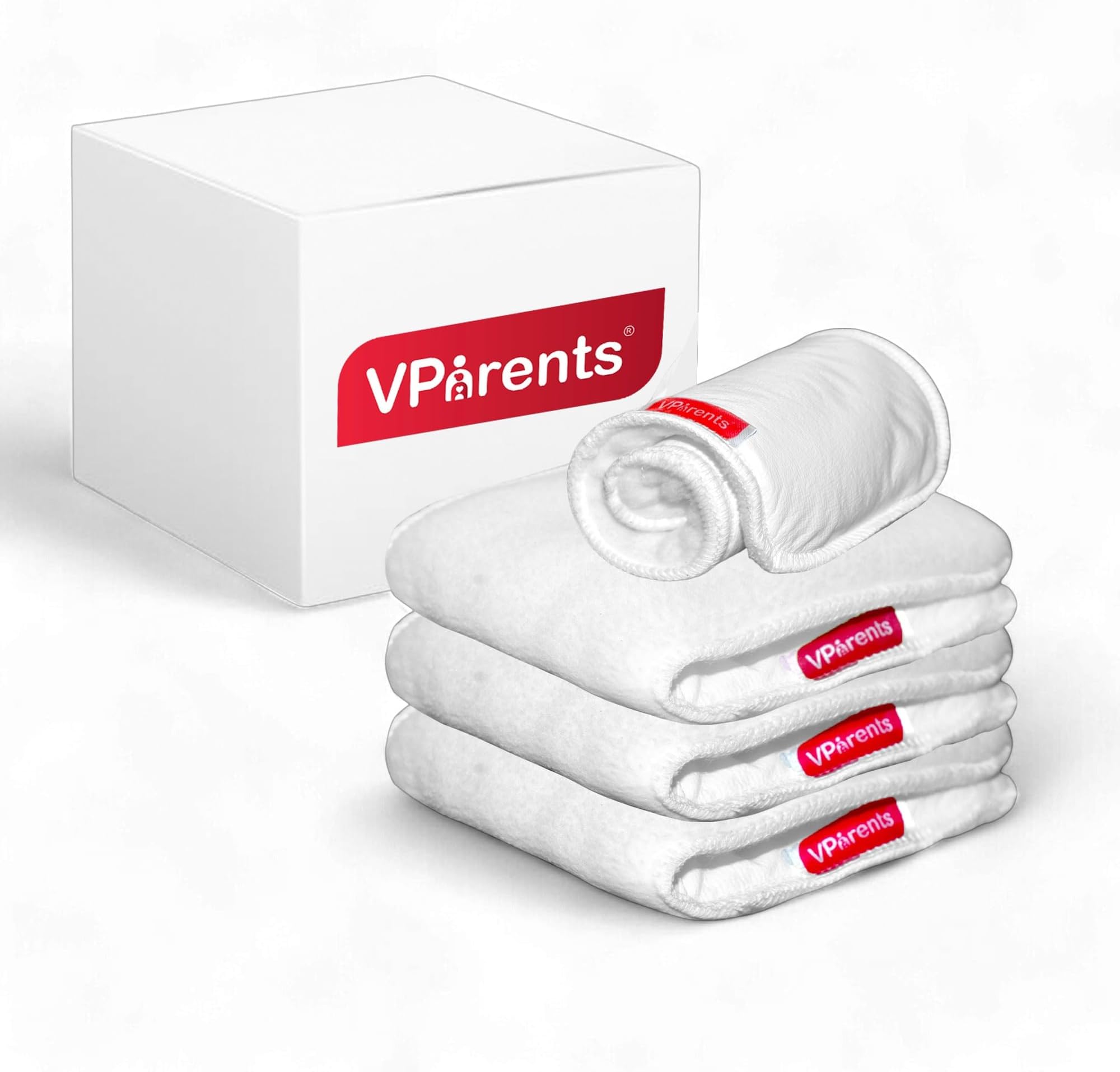 VParents cloth diaper inserts for cloth diaper high absorbent 6 layer washable reusable wet free booster pads smart dry feel soaker pad baby diaper liners, Pack of 4