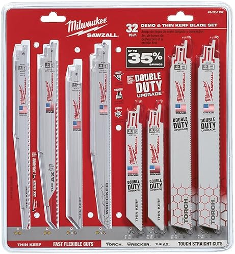 Milwaukee 49-22-1132 Sawzall Bl Mega Set - Corte fino y demostración (32 piezas)
