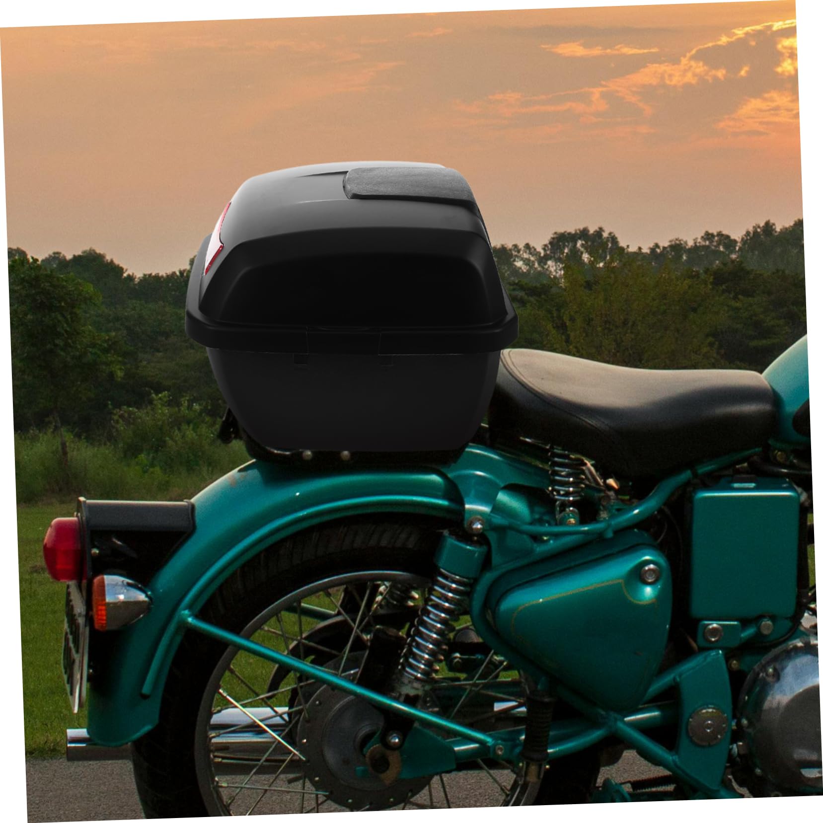 Baule Realizzato in Abs e Metallo Grande Capacità e Posteriore per con Protezione degli Oggetti Installazione Facile per Accessori per Motociclisti Veicoli a Due Ruote e Scooter