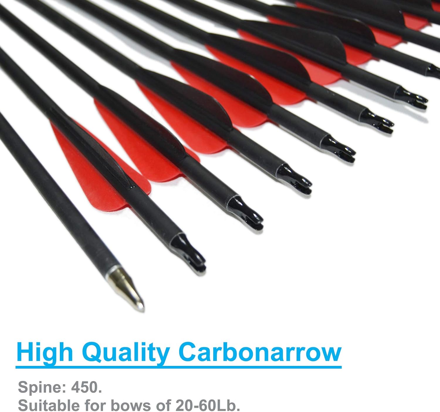 VNAKER Archery 30Inch Carbon Arrow Set with Arrow Quiver for Compound & Recurve Bow, 12 Pcs Arrow and 1Pcs Quiver (Blue) : Sports & Outdoors