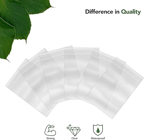 Miniatura 8 de Bolsas con cierre de cremallera, 3 x 3 pulgadas (1000 unidades), 2 mil, bolsas de plástico transparente que se pueden volver a cerrar con cierre