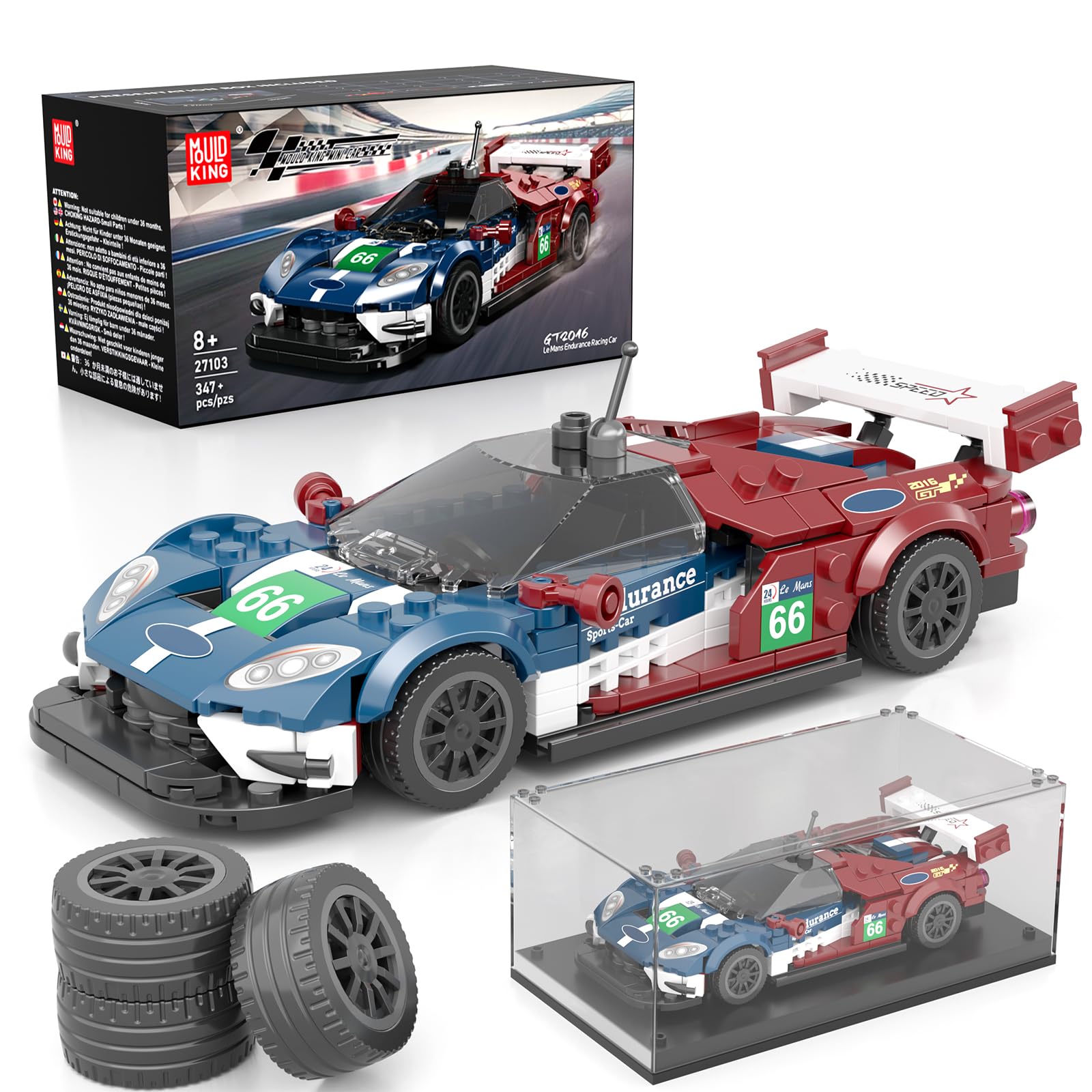 Mould King Vintage Car Building Kits, MOC Racing Car Toys Model, Vehicle Blocks Set Suitable for Boys to Build, House Decoration Gifts for Kids and