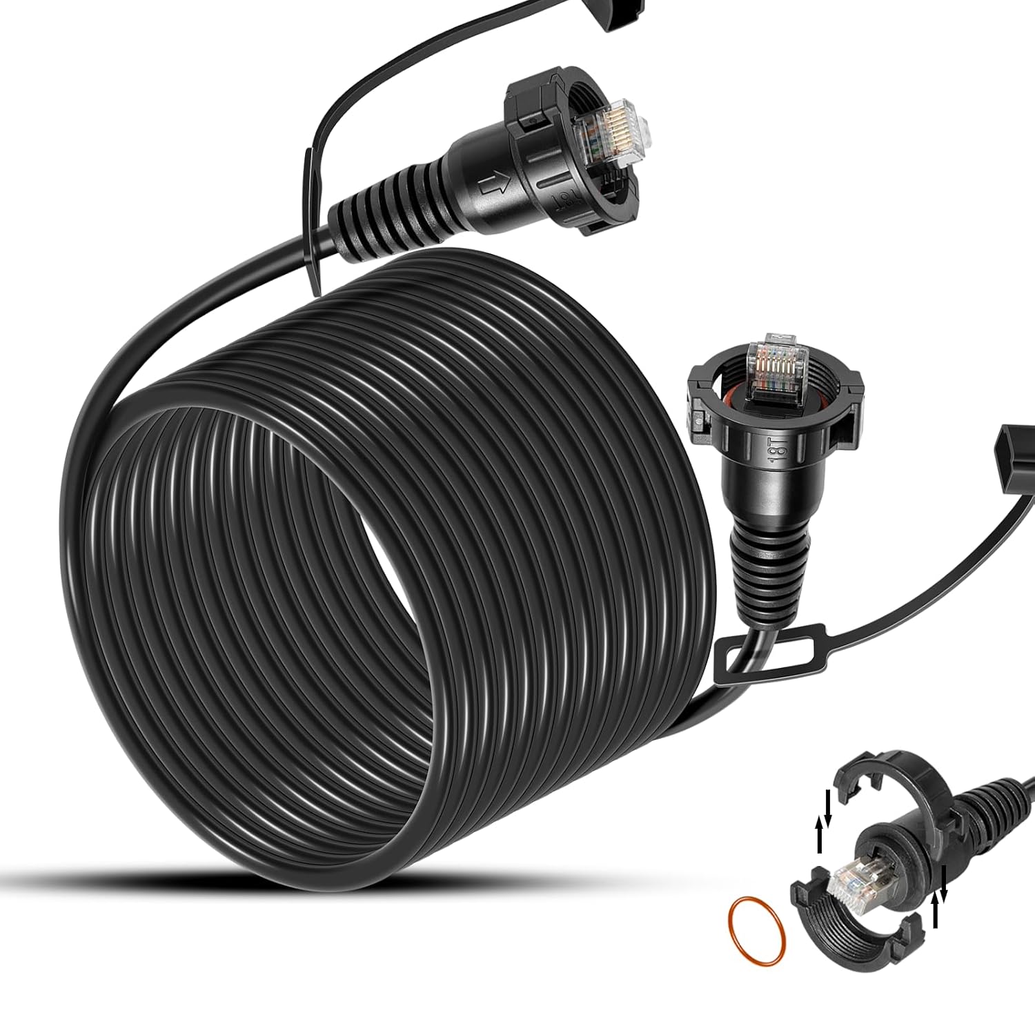 20 Foot Marine Network Cable for Garmin RJ-45 Compatible with GPSMAP, ECHOMAP Plus/UHD/Ultra, GMR, GMR Fantom, GMS, GSD, GCV 10 Scanning Sonar Module, #010-11425-10