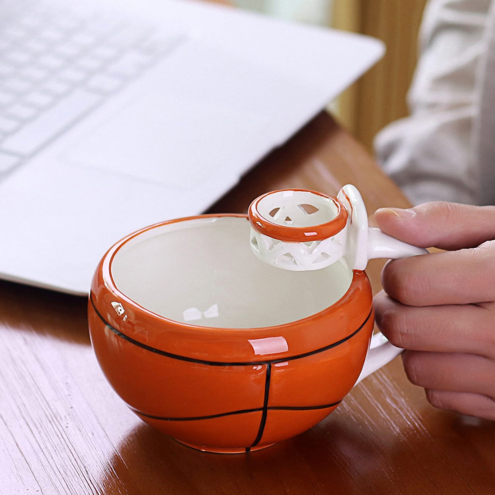Tazza da Basket/Calcio in Ceramica Creativa con Manico, Scuola Personale/Ufficio/Tazza da casa/Tazza d'Acqua, Tazza da caffè per Bambini, insalatiera di Frutta
