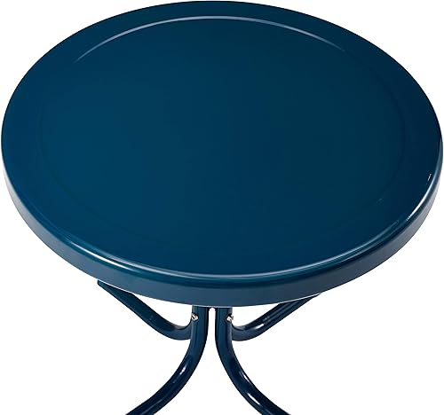 Miniatura 9 de Crosley Furniture Griffith - Mesa auxiliar de metal retro resistente a la intemperie para patio, terraza, porche, color rojo