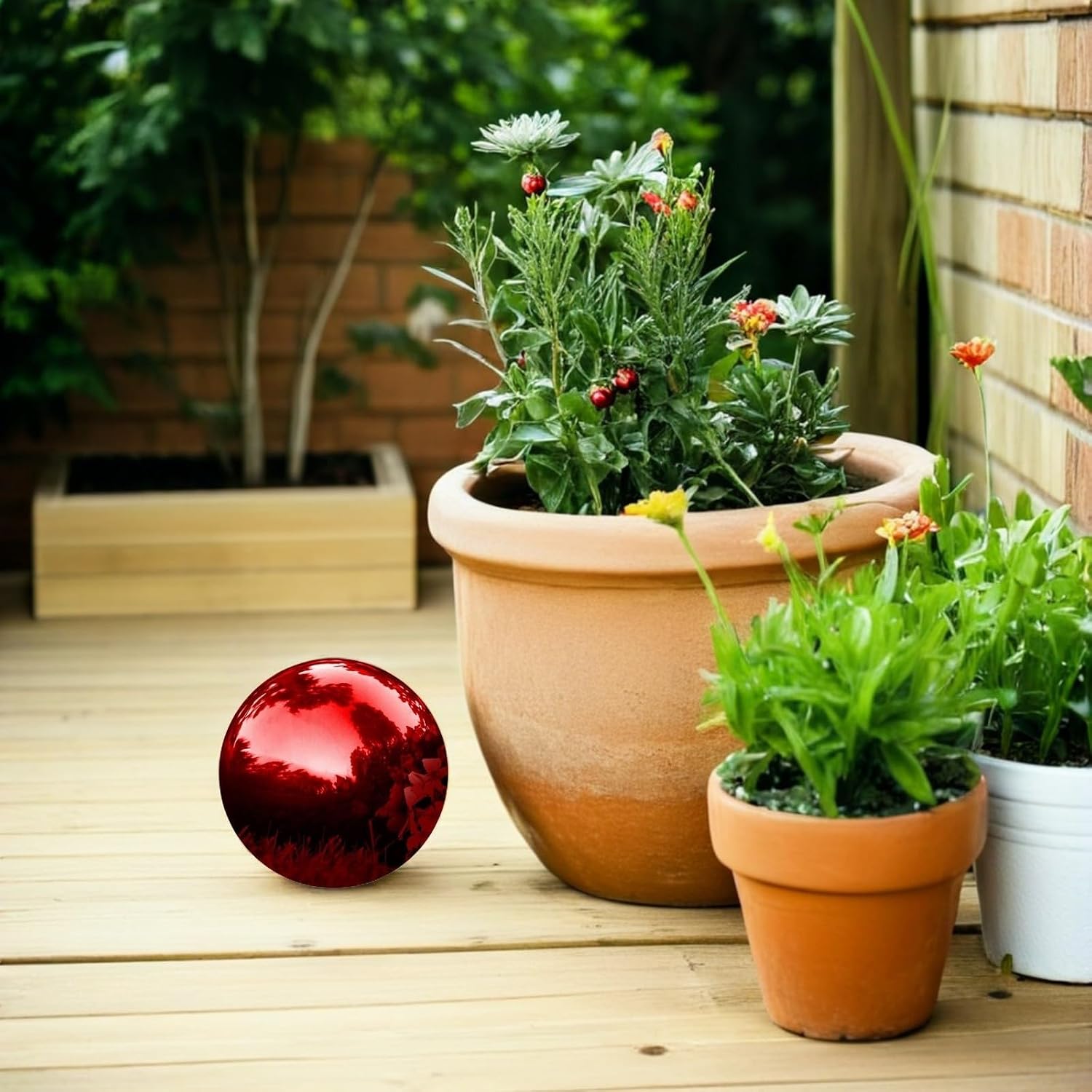 Stainless Steel Polished Gazing Ball Reflective Garden Mirror Sphere Decor for Outdoor Spaces Durable Metal Ball for Elegant Home and Garden Decoration 5.89inch
