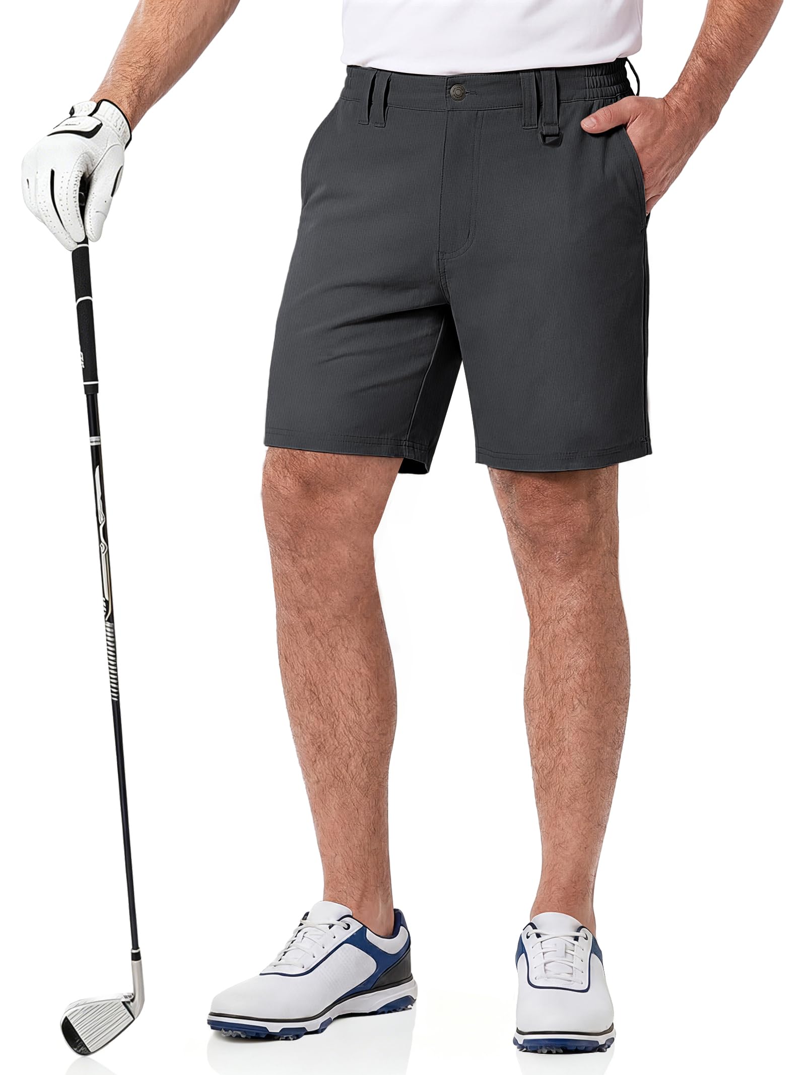 IGOLUMON Golf Shorts Herren Kurz mit 4-Way-Stretch Wanderhose Herren Cargo Chino Shorts für Outdoor & Freizeit Bequeme Kurze Hose