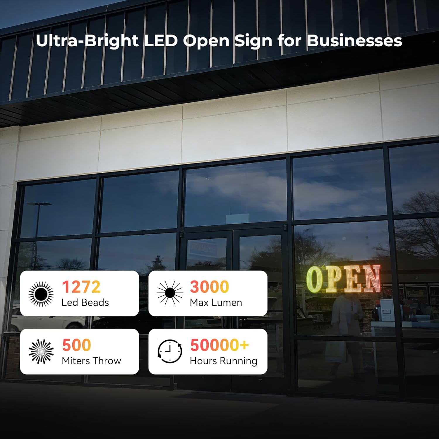 Bright 48" x 16" Large LED Open Sign for Business with Smart APP & Remote Control - Timer, Adjustable Brightness & Color, Open Closed Sign for Storefronts, Bar, Restaurant, Office, Hotel, Salon - Image 7