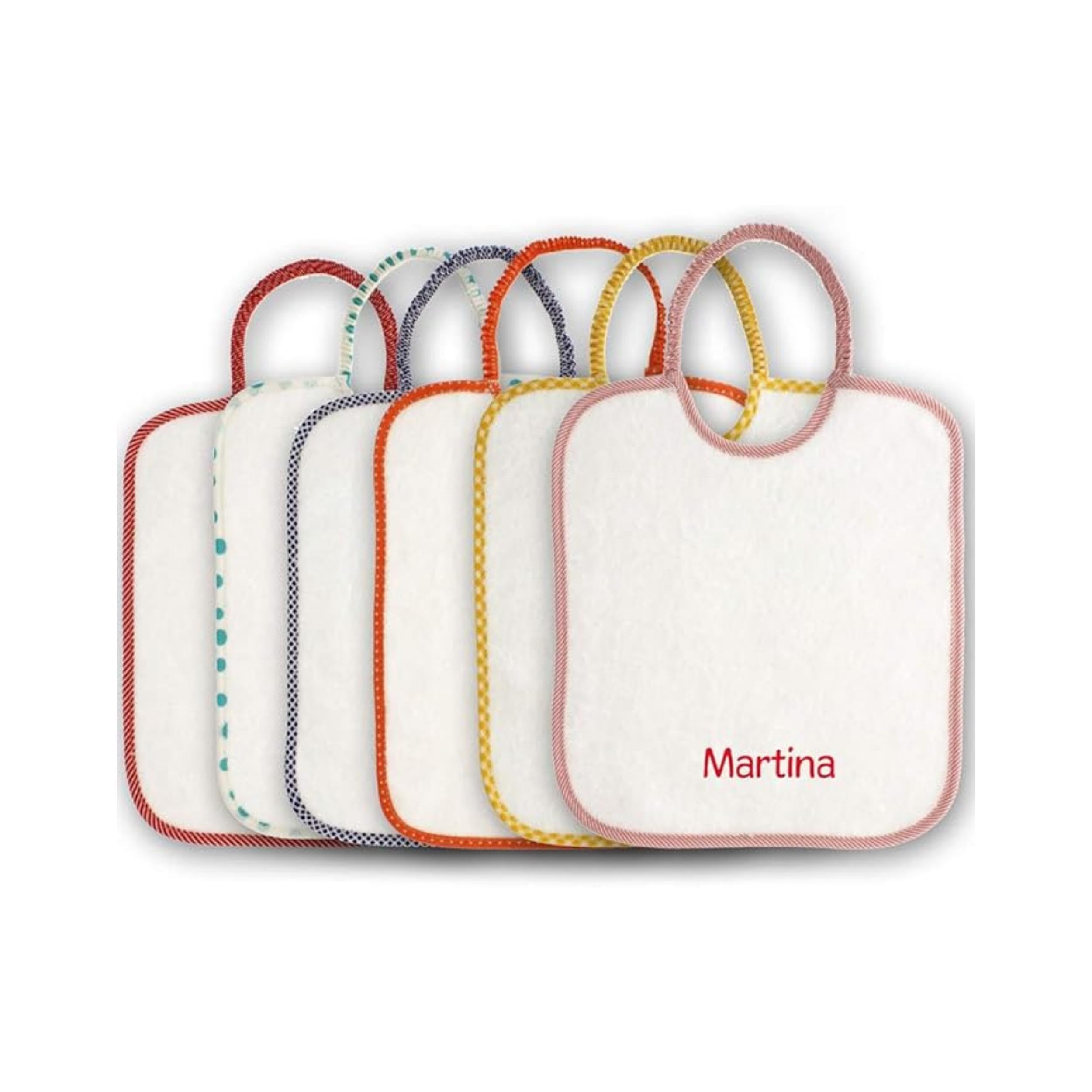 Coccole - Set Asilo Nido 6 Bavaglini da Personalizzare - Set per Bimbi in Cotone Anallergico - Kit Asilo Nido 6 Bavaglini Made in Italy