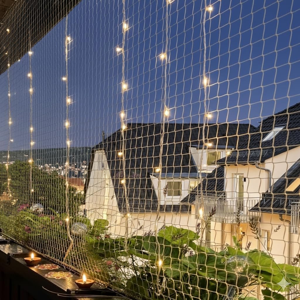 Nets for Balconies/Anti Bird Control Net, UV Stabilized HDPE Heavy Duty