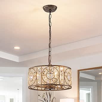 Bronze Vintage Crystal Chandeliers for Dining Room 14.17
