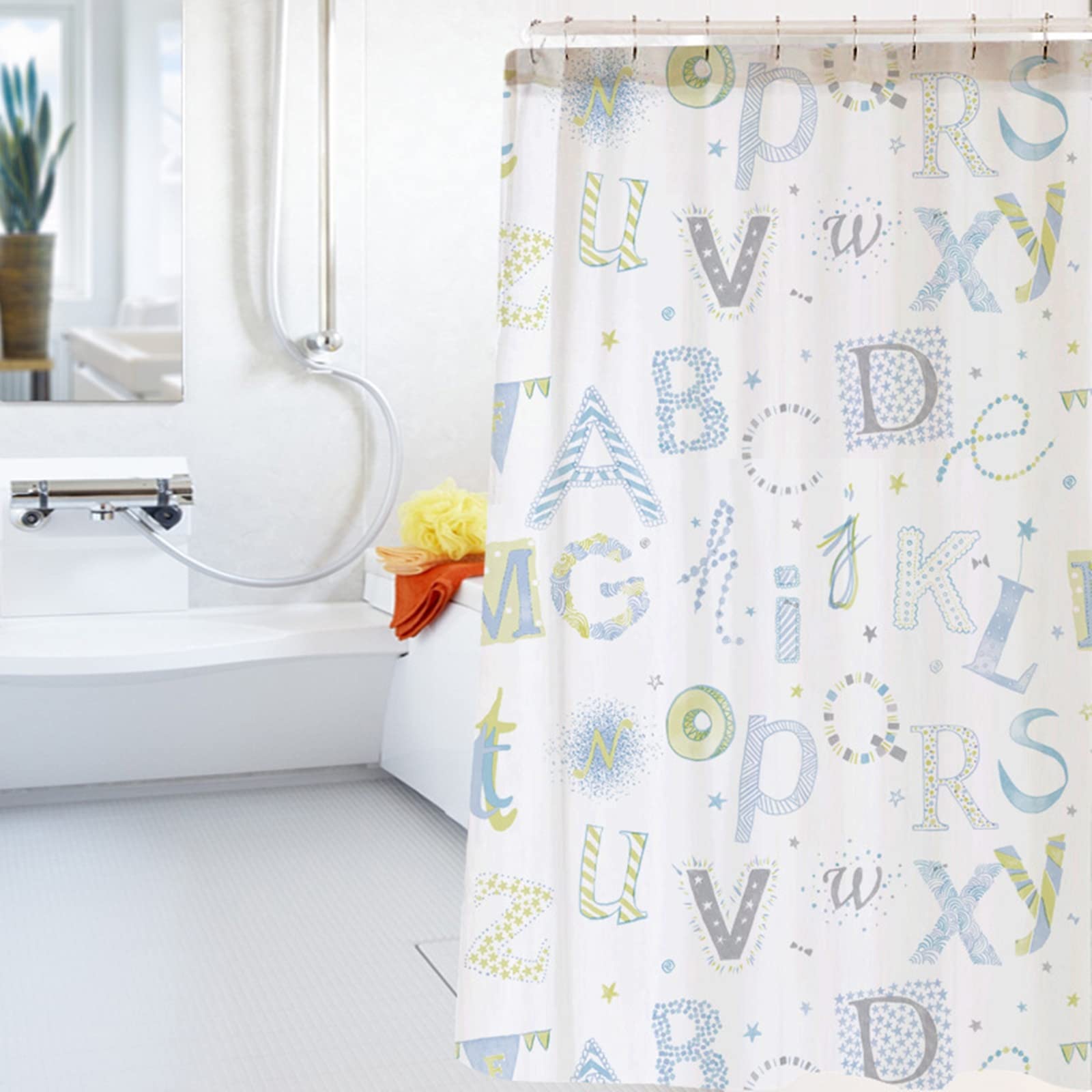 Gualiy Tende da Doccia in Poliestere, Triangolo Reticolo Tenda Bagno Impermeabile 150x200 cm Multicolore Tenda da Doccia per Vasca